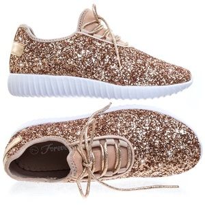 Forever Rose Gold Glitter Sneakers